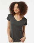 Tultex Women's Fine Jersey V-Neck T-Shirt 214
