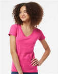 Tultex Women's Fine Jersey V-Neck T-Shirt 214