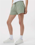 Independent Trading Co. Women’s Lightweight California Wave Wash Fleece Shorts PRM20SRT