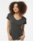 Tultex Women's Fine Jersey V-Neck T-Shirt 214