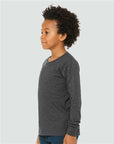 BELLA + CANVAS Youth Heather CVC Long Sleeve Tee 3501YCVC