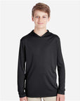Team 365 Youth Zone Performance Hooded Long Sleeve T-Shirt TT41Y