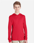 Team 365 Youth Zone Performance Hooded Long Sleeve T-Shirt TT41Y