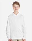 Team 365 Youth Zone Performance Hooded Long Sleeve T-Shirt TT41Y