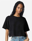 American Apparel Women's Heavyweight Cotton Garment-Dyed Boxy Cropped Tee 1302GD