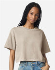 American Apparel Women's Heavyweight Cotton Garment-Dyed Boxy Cropped Tee 1302GD
