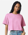 American Apparel Women's Heavyweight Cotton Garment-Dyed Boxy Cropped Tee 1302GD