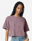 American Apparel Women's Heavyweight Cotton Garment-Dyed Boxy Cropped Tee 1302GD