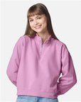 Comfort Colors Women's Garment-Dyed Mid-Length Quarter-Zip Sweatshirt 1580L