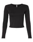 American Apparel Women's Baby Rib Long Sleeve Cropped Tee BR2107