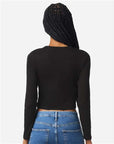 American Apparel Women's Baby Rib Long Sleeve Cropped Tee BR2107