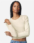 American Apparel Women's Baby Rib Long Sleeve Cropped Tee BR2107