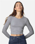 American Apparel Women's Baby Rib Long Sleeve Cropped Tee BR2107