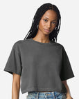 American Apparel Women's Heavyweight Cotton Garment-Dyed Boxy Cropped Tee 1302GD