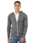 BELLA + CANVAS Unisex Triblend Lightweight Full-Zip Hooded Long Sleeve Tee 3939