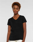 LAT Women's Fine Jersey V-Neck Tee 3507