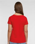 LAT Women's Fine Jersey V-Neck Tee 3507