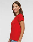 LAT Women's Fine Jersey V-Neck Tee 3507