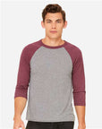BELLA + CANVAS Unisex Three-Quarter Sleeve Baseball Tee 3200