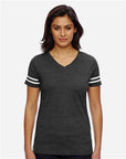 LAT Women's Football V-Neck Fine Jersey Tee 3537
