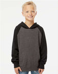 Independent Trading Co. Youth Lightweight Special Blend Raglan Hooded Sweatshirt PRM15YSB