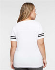 LAT Women's Football V-Neck Fine Jersey Tee 3537
