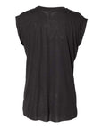 BELLA + CANVAS Women’s Flowy Rolled Cuffs Muscle Tee 8804