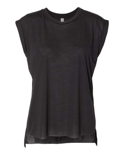 BELLA + CANVAS Women’s Flowy Rolled Cuffs Muscle Tee 8804