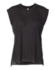BELLA + CANVAS Women’s Flowy Rolled Cuffs Muscle Tee 8804