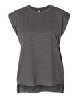 BELLA + CANVAS Women’s Flowy Rolled Cuffs Muscle Tee 8804