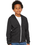 BELLA + CANVAS Youth Sponge Fleece Full-Zip Hoodie Sweatshirt 3739Y