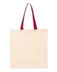 Q-Tees Economical Tote with Contrast-Color Handles QTB6000