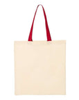 Q-Tees Economical Tote with Contrast-Color Handles QTB6000
