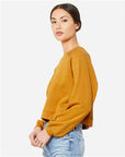 BELLA + CANVAS Women's Crop Raglan Crewneck Sweatshirt 7505
