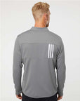 Adidas Men's 3-Stripes Double-Knit Quarter-Zip Pullover A482