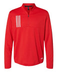 Adidas Men's 3-Stripes Double-Knit Quarter-Zip Pullover A482