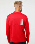 Adidas Men's 3-Stripes Double-Knit Quarter-Zip Pullover A482