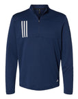 Adidas Men's 3-Stripes Double-Knit Quarter-Zip Pullover A482