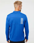 Adidas Men's 3-Stripes Double-Knit Quarter-Zip Pullover A482