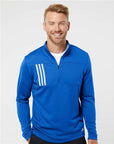 Adidas Men's 3-Stripes Double-Knit Quarter-Zip Pullover A482