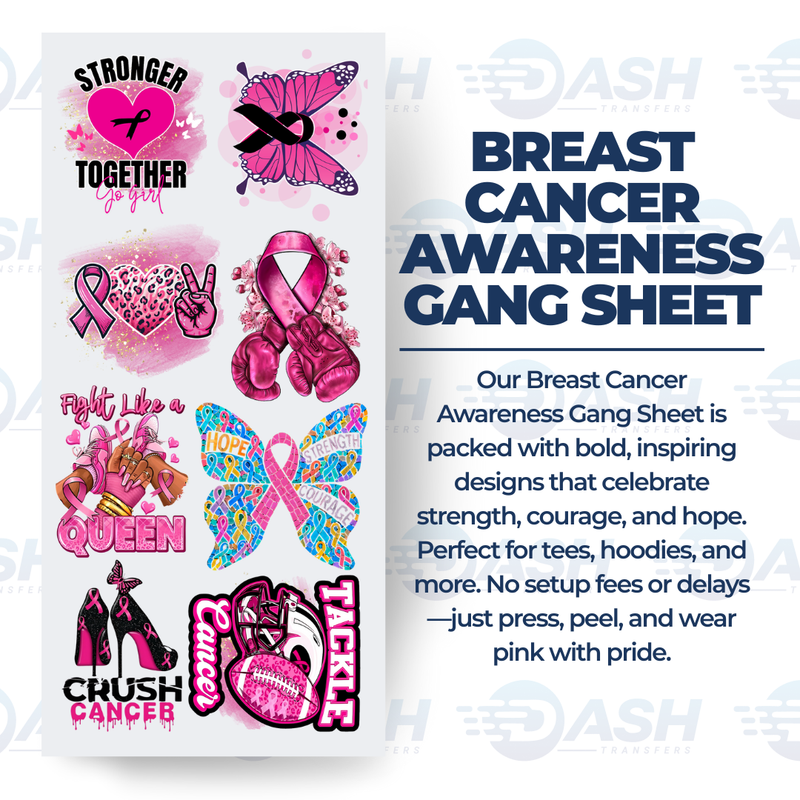 22x48 Inches Breast Cancer Awareness Gang sheet