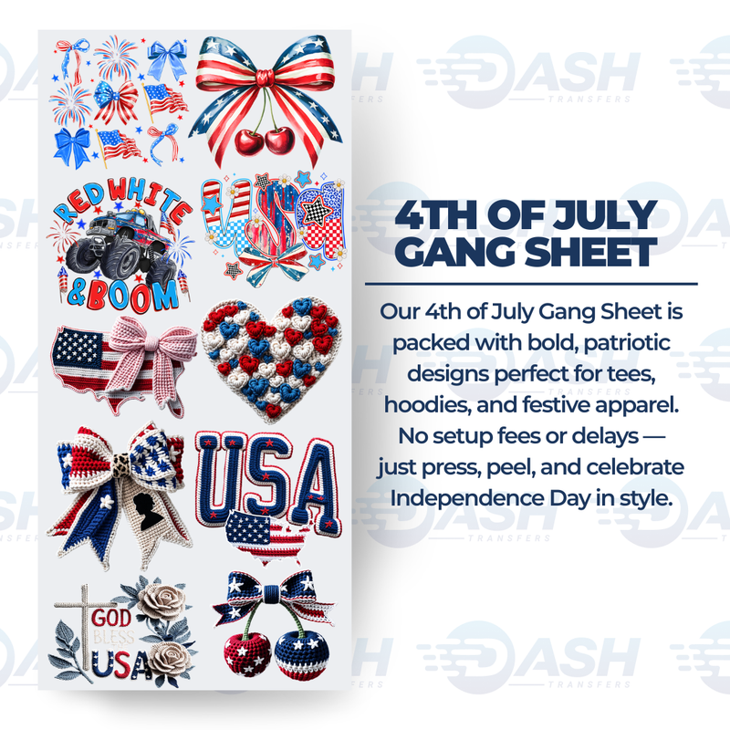 22x48 Inches 4th of July Gang sheet