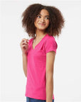 Tultex Women's Fine Jersey V-Neck T-Shirt 214