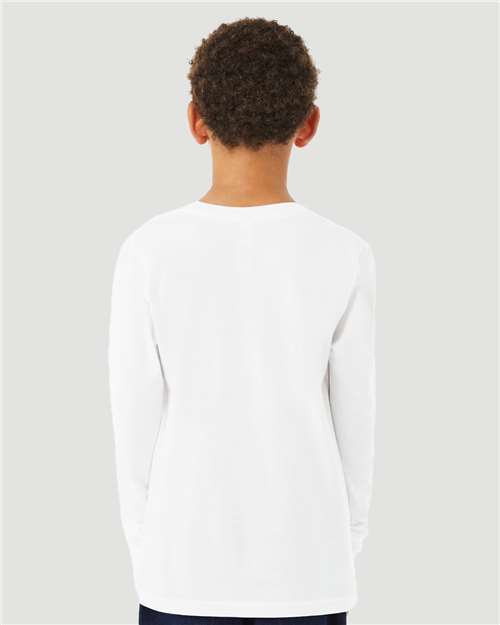 BELLA + CANVAS Youth Heather CVC Long Sleeve Tee 3501YCVC