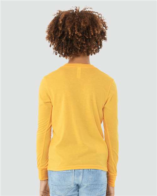 BELLA + CANVAS Youth Heather CVC Long Sleeve Tee 3501YCVC