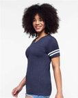 LAT Women's Football V-Neck Fine Jersey Tee 3537