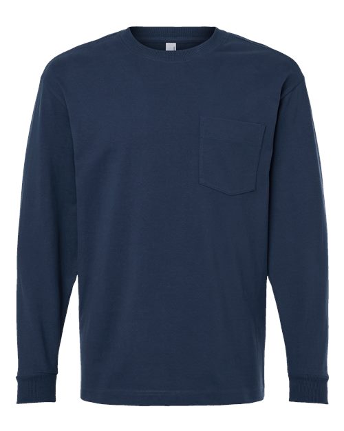 American Apparel Unisex Super Heavyweight Long Sleeve Pocket Tee 9410