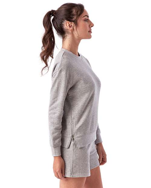 TriDri Women's Billie Side-Zip Crewneck Sweatshirt TD600
