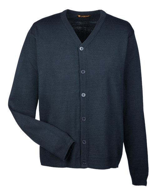 Harriton Men's Pilbloc™ V-Neck Button Cardigan Sweater M425