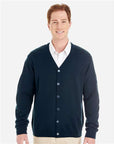 Harriton Men's Pilbloc™ V-Neck Button Cardigan Sweater M425